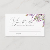 Lavender Green Boho Date Jar Enclosure Card Informatiekaartje (Voorkant)