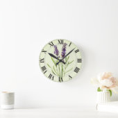 Lavender Green Botanical Clockface Ronde Klok (Huis)