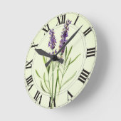 Lavender Green Botanical Clockface Ronde Klok (Hoek)