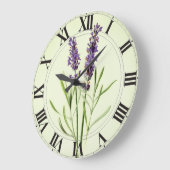 Lavender Green Botanical Clockface Ronde Klok (Hoek)