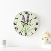 Lavender Green Botanical Clockface Ronde Klok (Huis)