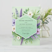 Lavender Green Floral Whimsy Wedding Kaart (Staand voorkant)