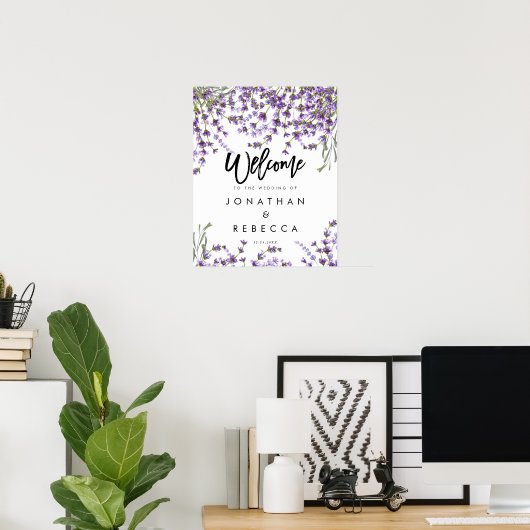 lavender greenery bruiloft welkom poster (Thuiskantoor)