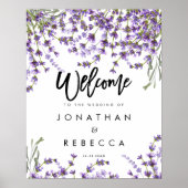lavender greenery bruiloft welkom poster (Voorkant)