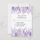 Lavender Greenery Floral Waterverf Formal Elegant RSVP Kaartje (Voorkant)