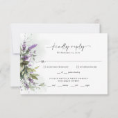 Lavender Greenery Minimalist Script Wedding RSVP (Voorkant)