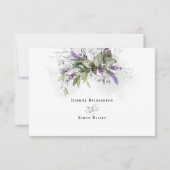 Lavender Greenery Minimalist Script Wedding RSVP (Achterkant)