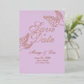 Lavender Greenery Save the Date Ppress Folie Uitnodiging (Staand Voorkant)