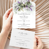 Lavender Greenery Script All in One Wedding Invite All In One Uitnodiging