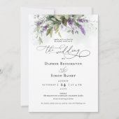 Lavender Greenery Script Weddenschap Kaart (Voorkant)