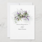 Lavender Greenery Script Weddenschap Kaart (Achterkant)