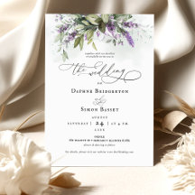 Lavender Greenery Script Weddenschap