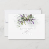 Lavender Greenery Script Wedding RSVP Reply Kaart (Achterkant)