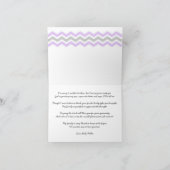 Lavender Grey Chevron Baby shower bedankbriefjes Bedankkaart (Binnen)