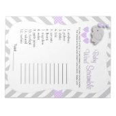 Lavender & Grey Elephant Baby shower Word Game Notitieblok (Voorkant)