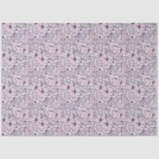 Lavender Grey Floral  Tissuepapier (Voorkant)