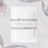 Lavender Grey Floral Wedding Belly Band Uitnodigingen Wikkel