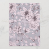 Lavender Grey Floral Wedding Menu Card Kaart (Achterkant)