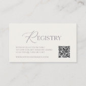 Lavender Grey Floral Wedding Registry Card  Informatiekaartje (Voorkant)