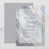 Lavender Grey Fluid Gold Marble Wedding Kaart (Voorkant / Achterkant)