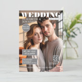 Lavender & Grey Magazine Trouwfoto Kaart (Staand voorkant)
