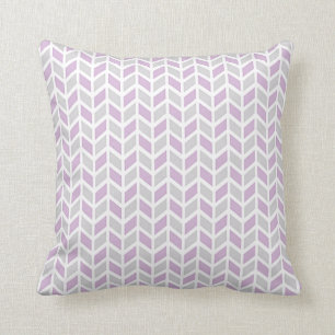 lavender, grijs en wit Chevron-patroon Kussen