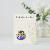 Lavender Groeiende  Moederdag voor handschrift Briefkaart (Staand voorkant)