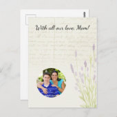 Lavender Groeiende  Moederdag voor handschrift Briefkaart (Voorkant / Achterkant)