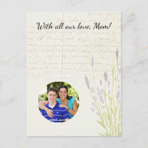 Lavender Groeiende  Moederdag voor handschrift Briefkaart