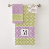 Lavender, groen patroon wisteria-handdoekje bad handdoek (Insitu)