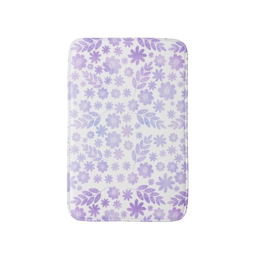 Lavender Hand Drawn Floral Pattern Badmat (Voorkant Verticaal)