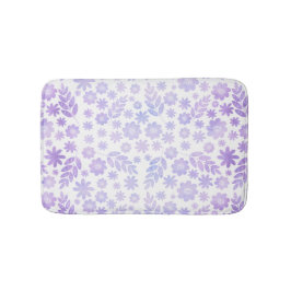 Lavender Hand Drawn Floral Pattern Badmat