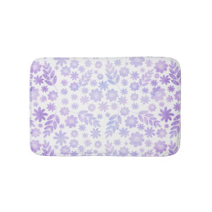 Lavender Hand Drawn Floral Pattern Badmat