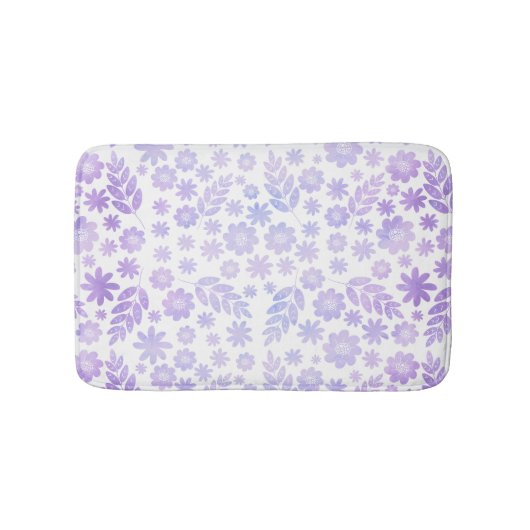 Lavender Hand Drawn Floral Pattern Badmat (Voorkant)