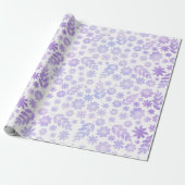 Lavender Hand Drawn Floral Pattern Cadeaupapier (Uitgerold)