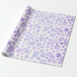 Lavender Hand Drawn Floral Pattern Cadeaupapier