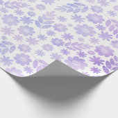 Lavender Hand Drawn Floral Pattern Cadeaupapier (Hoek)