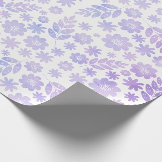 Lavender Hand Drawn Floral Pattern Cadeaupapier (Hoek)