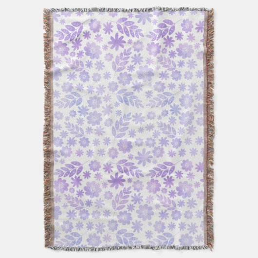 Lavender Hand Drawn Floral Pattern Deken (Voorkant Verticaal)