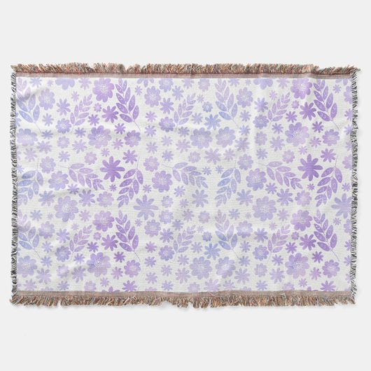 Lavender Hand Drawn Floral Pattern Deken (Voorkant)