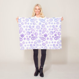 Lavender Hand Drawn Floral Pattern Fleece Deken