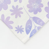 Lavender Hand Drawn Floral Pattern Fleece Deken (Hoek)