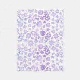 Lavender Hand Drawn Floral Pattern Fleece Deken