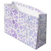 Lavender Hand Drawn Floral Pattern Groot Cadeauzakje (Achterkant Gekanteld)
