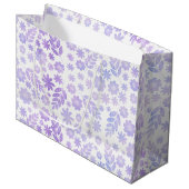 Lavender Hand Drawn Floral Pattern Groot Cadeauzakje (Voorkant Gekanteld)