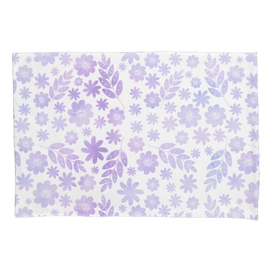 Lavender Hand Drawn Floral Pattern Kussensloop (Voorkant-Links)
