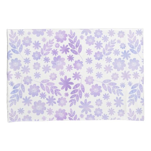 Lavender Hand Drawn Floral Pattern Kussensloop (Voorkant-Rechts)
