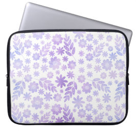 Lavender Hand Drawn Floral Pattern Laptop Sleeve