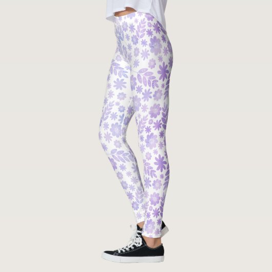 Lavender Hand Drawn Floral Pattern Leggings (Links)