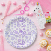 Lavender Hand Drawn Floral Pattern Papieren Bordje (Feest)